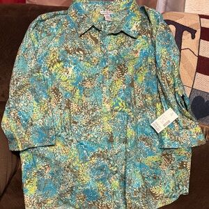 Catherines Multicolor Floral Shirt